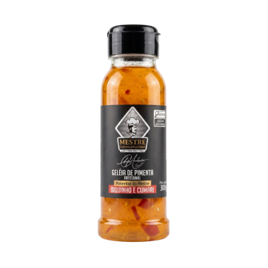 Geleia de Pimenta Artesanal Biquinho e Cumari — Mestre Churrasqueiro X Chef Andrezão | 300g