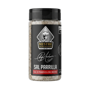 Sal Parrilla Extra Fino com Pimenta do Reino — Mestre Churrasqueiro X Chef Andrezão | 470g